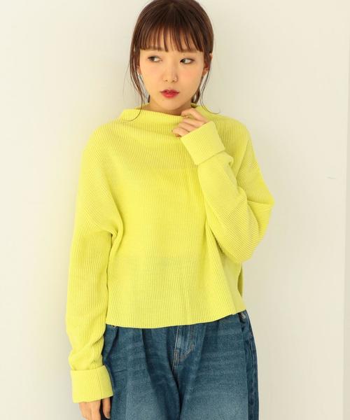 Another Edition（アナザーエディション）の「カタアゼフレッシュカラーニット/AEMBC ｶﾀｱｾﾞ FRESH ｶﾗｰ PO◆（ニット/セーター・レディース・オフホワイト/ブラック/イエロー/パープル・FREE）」の4枚目の写真