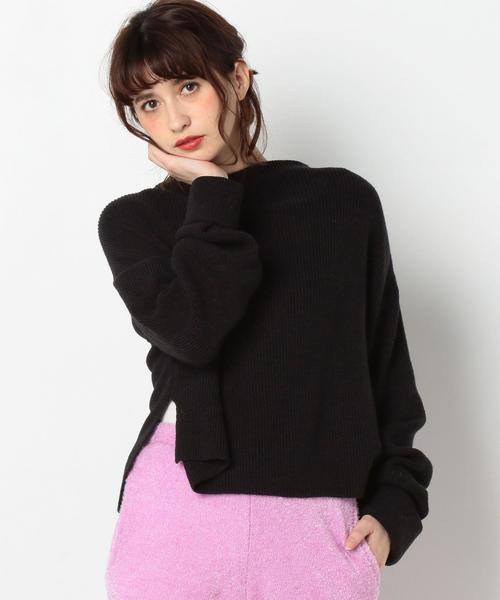 Another Edition（アナザーエディション）の「カタアゼフレッシュカラーニット/AEMBC ｶﾀｱｾﾞ FRESH ｶﾗｰ PO◆（ニット/セーター・レディース・オフホワイト/ブラック/イエロー/パープル・FREE）」の2枚目の写真