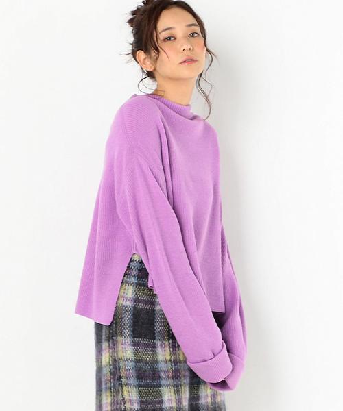 Another Edition（アナザーエディション）の「カタアゼフレッシュカラーニット/AEMBC ｶﾀｱｾﾞ FRESH ｶﾗｰ PO◆（ニット/セーター・レディース・オフホワイト/ブラック/イエロー/パープル・FREE）」の8枚目の写真