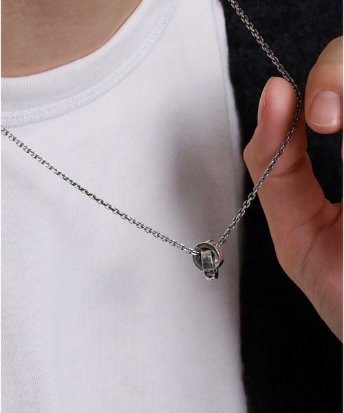 LION HEART（ライオンハート）の「“for Gift”槌目ダブルリングネックレス/シルバー925【LION HEART / ライオンハート】（ネックレス・メンズ・シルバー・50cm）」の8枚目の写真