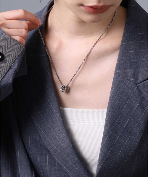 LION HEART（ライオンハート）の「“for Gift”槌目ダブルリングネックレス/シルバー925【LION HEART / ライオンハート】（ネックレス・メンズ・シルバー・50cm）」の18枚目の写真