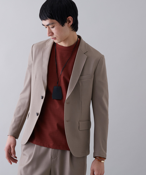 STUDIOUS（ステュディオス）の「サマーCOOLライトジャケット（テーラードジャケット・メンズ・ベージュ/ブラック・1/3/2）」の10枚目の写真