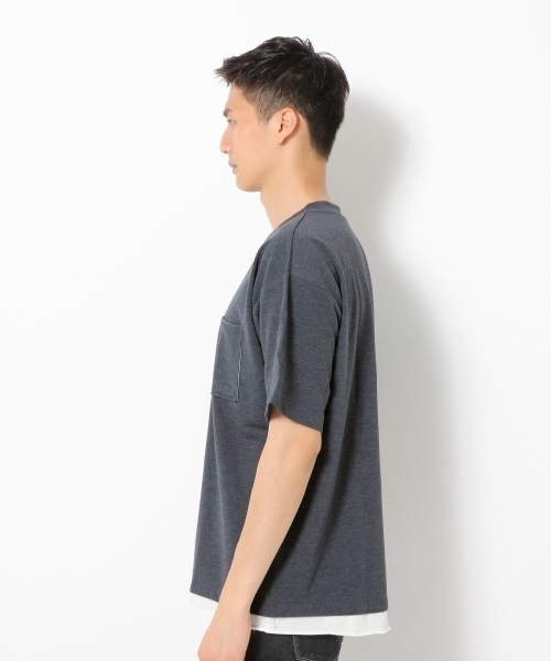 GLOBAL WORK（グローバルワーク）の「【汗ジミ軽減】インレイレイヤード半袖/763956（Tシャツ/カットソー・メンズ・レッド/グリーン/ネイビー/オフホワイト・LARGE/SMALL/X-LARGE/MEDIUM）」の12枚目の写真