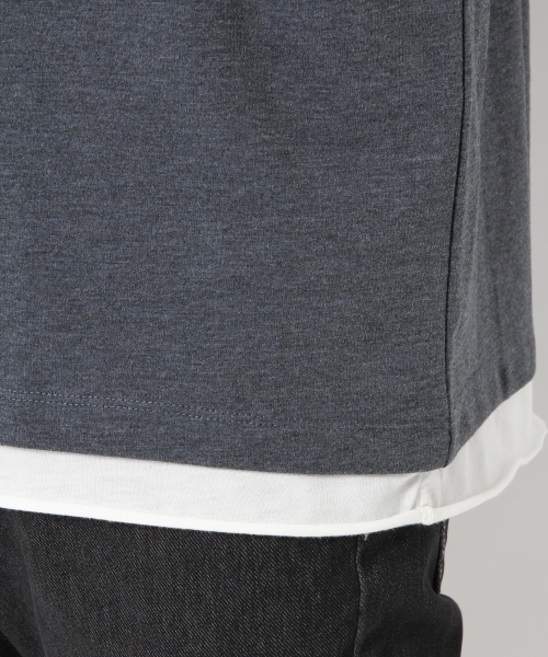 GLOBAL WORK（グローバルワーク）の「【汗ジミ軽減】インレイレイヤード半袖/763956（Tシャツ/カットソー・メンズ・レッド/グリーン/ネイビー/オフホワイト・LARGE/SMALL/X-LARGE/MEDIUM）」の8枚目の写真