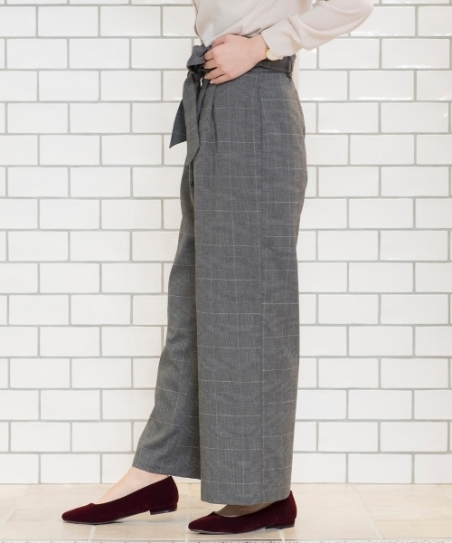 le.coeur blanc（ルクールブラン）の「【WEB限定PRICE】グレンチェックワイドパンツ（その他パンツ・レディース・グレー系その他/ブラウン系その他2・SMALL/MEDIUM）」の4枚目の写真