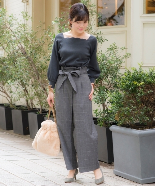 le.coeur blanc（ルクールブラン）の「【WEB限定PRICE】グレンチェックワイドパンツ（その他パンツ・レディース・グレー系その他/ブラウン系その他2・SMALL/MEDIUM）」の9枚目の写真