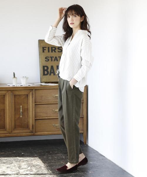 coen（コーエン）の「キャロットチノパンツ（チノパンツ・レディース・ネイビー/カーキ/ベージュ・LARGE/MEDIUM/SMALL）」の19枚目の写真