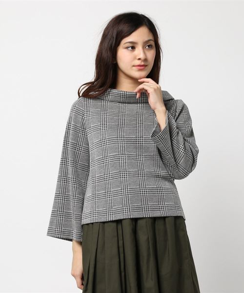 22 OCTOBRE（ヴァンドゥ－オクトーブル）の「グレンチェックジャカードＰＯ（シャツ/ブラウス・レディース・グレー/チャコール・38/36）」の6枚目の写真