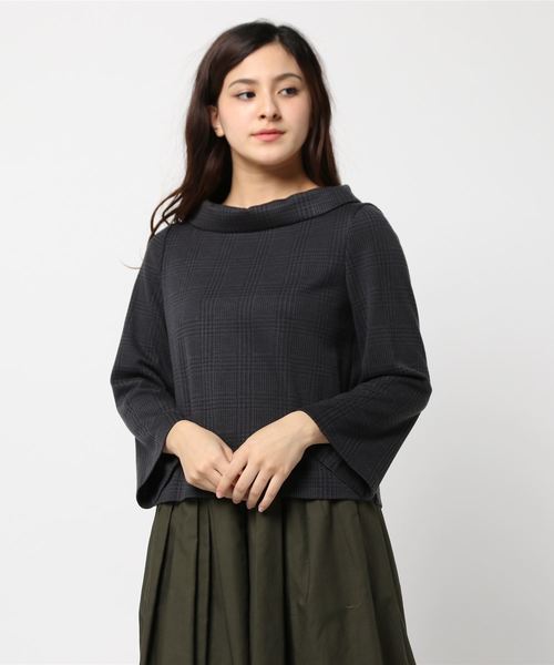 22 OCTOBRE（ヴァンドゥ－オクトーブル）の「グレンチェックジャカードＰＯ（シャツ/ブラウス・レディース・グレー/チャコール・38/36）」の7枚目の写真