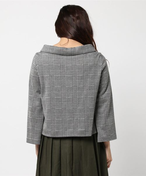 22 OCTOBRE（ヴァンドゥ－オクトーブル）の「グレンチェックジャカードＰＯ（シャツ/ブラウス・レディース・グレー/チャコール・38/36）」の3枚目の写真