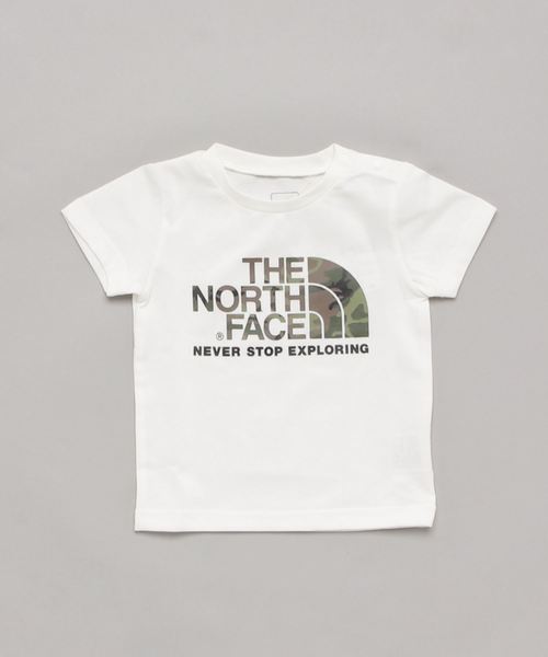 THE NORTH FACE(ザノースフェイス)の「ザ・ノース・フェイス キッズカットソー / ショートスリーブカモロゴティー(Tシャツ/カットソー・キッズ・ホワイト/ブラック/ミックスグレー・90/100/110/120/80/130/140/150)」の1枚目の写真