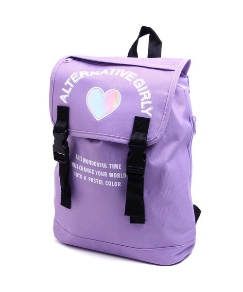 algy（アルジー）の「アーチロゴフラップリュック（バックパック/リュック・キッズ・ブラック/ラベンダー/ネイビー・FREE）」の3枚目の写真