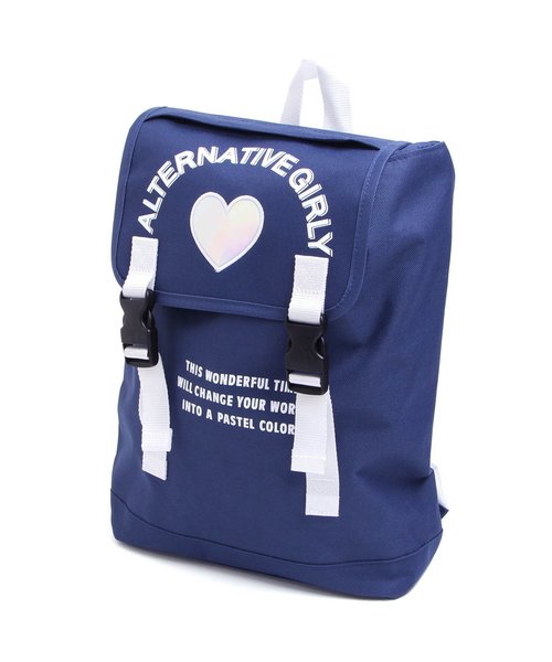 algy（アルジー）の「アーチロゴフラップリュック（バックパック/リュック・キッズ・ブラック/ラベンダー/ネイビー・FREE）」の2枚目の写真