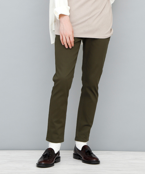 EMMA CLOTHES(エマクローズ)の「スリムアンクルスキニーストレッチパンツ(チノパンツ・メンズ・ブラック/チャコールグレー/ネイビー/ベージュ/カーキ/グレー・M/L)」の5枚目の写真
