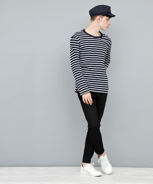 EMMA CLOTHES(エマクローズ)の「スリムアンクルスキニーストレッチパンツ(チノパンツ・メンズ・ブラック/チャコールグレー/ネイビー/ベージュ/カーキ/グレー・M/L)」の7枚目の写真