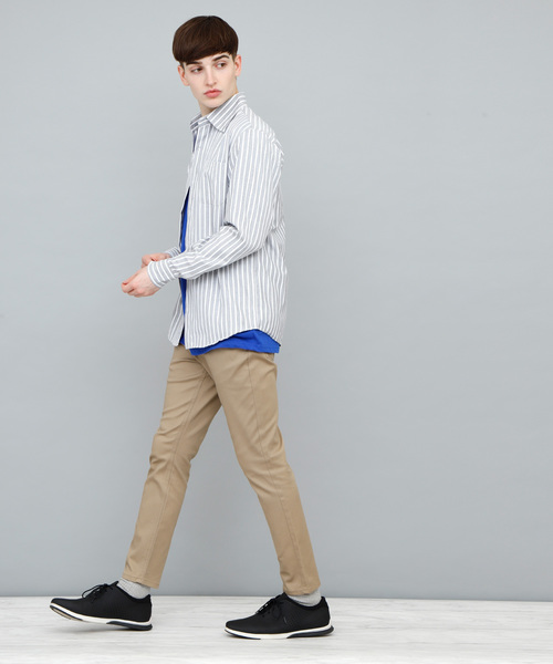 EMMA CLOTHES(エマクローズ)の「スリムアンクルスキニーストレッチパンツ(チノパンツ・メンズ・ブラック/チャコールグレー/ネイビー/ベージュ/カーキ/グレー・M/L)」の13枚目の写真