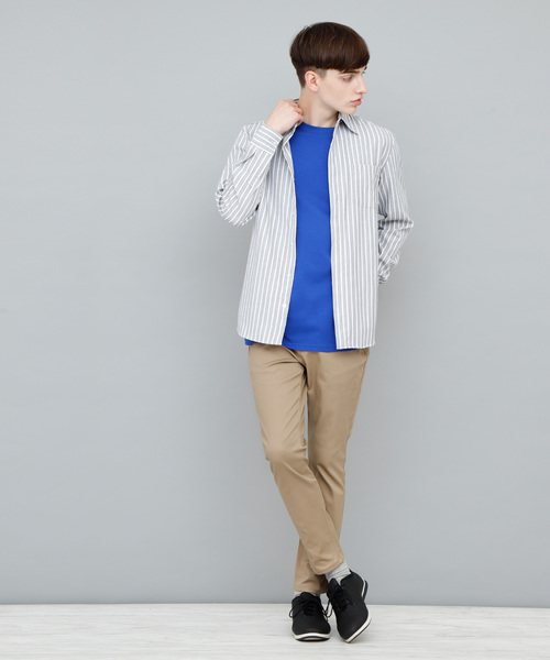 EMMA CLOTHES(エマクローズ)の「スリムアンクルスキニーストレッチパンツ(チノパンツ・メンズ・ブラック/チャコールグレー/ネイビー/ベージュ/カーキ/グレー・M/L)」の14枚目の写真