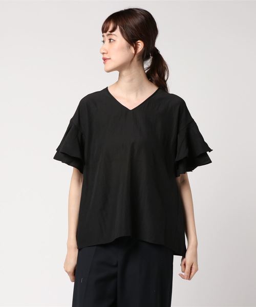 AZUL by moussy（アズールバイマウジー）の「バックリボンフリルBL（Tシャツ/カットソー・レディース・ホワイト系その他/ブラック/ダークネイビー/オフホワイト・MEDIUM/SMALL）」の22枚目の写真