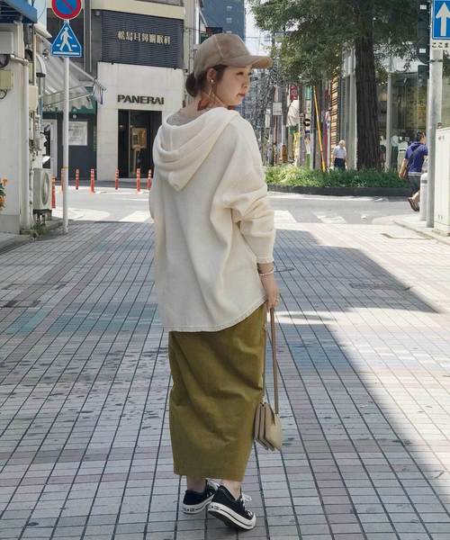 DouDou（ドゥドゥ）の「ワッフルメキシカンパーカー（Tシャツ/カットソー・レディース・ブラック/ベージュ/オフホワイト/カーキ・FREE）」の9枚目の写真