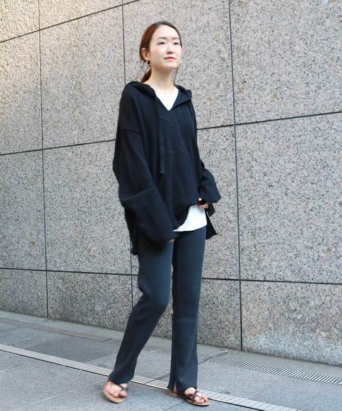 DouDou（ドゥドゥ）の「ワッフルメキシカンパーカー（Tシャツ/カットソー・レディース・ブラック/ベージュ/オフホワイト/カーキ・FREE）」の10枚目の写真