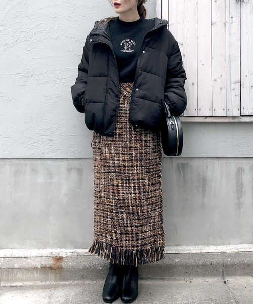 archives（アルシーヴ）の「【WEB限定】ラップ風ツイードフリンジスカート（スカート・レディース・グリーン系その他/キャメル/ピンク/ブルー/レッド・MEDIUM）」の13枚目の写真