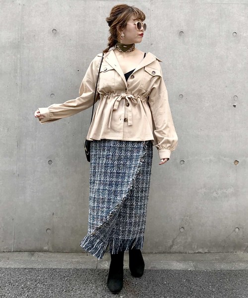 archives（アルシーヴ）の「【WEB限定】ラップ風ツイードフリンジスカート（スカート・レディース・グリーン系その他/キャメル/ピンク/ブルー/レッド・MEDIUM）」の19枚目の写真