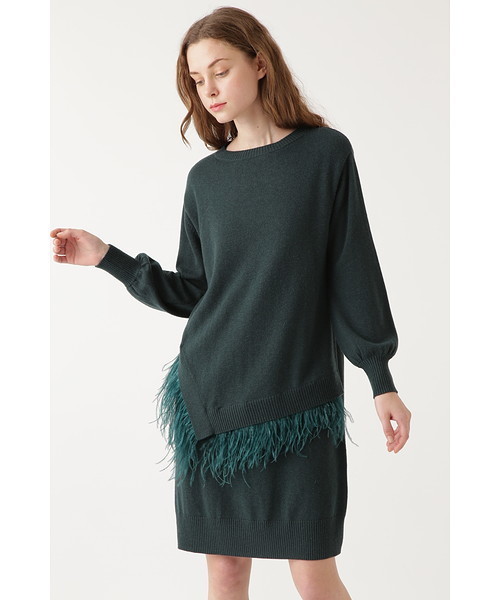 JILL STUART(ジルスチュアート)の「ファーマイアニットワンピース(ワンピース・レディース・グレー/グリーン/ピンク・FREE)」の2枚目の写真