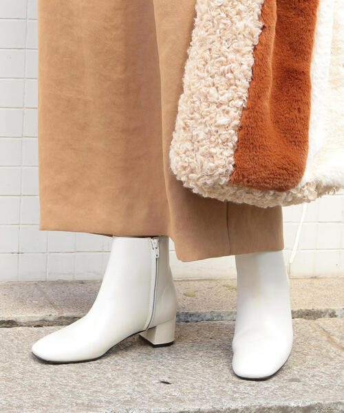 ビューティ＆ユース　ユナイテッドアローズ 　レザー　スクエアトゥ　ショートブーツ BEAUTY&YOUTH UNITED ARROWS（ビューティーアンドユース