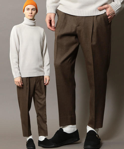 BEAUTY&YOUTH UNITED ARROWS（ビューティーアンドユースユナイテッドアローズ）の「BY サキソニー 1P ワイド テーパードパンツ о（スラックス・メンズ・ネイビー/ブラウン・X-LARGE/LARGE/SMALL/MEDIUM）」の2枚目の写真