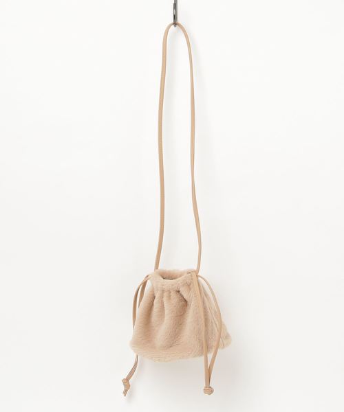 PARKS TOKYO SELECT（パークストウキョウセレクト）の「ﾌｧｰ巾着BAG（ハンドバッグ・レディース・グレー/ベージュ・FREE）」の4枚目の写真