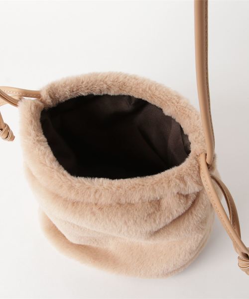 PARKS TOKYO SELECT（パークストウキョウセレクト）の「ﾌｧｰ巾着BAG（ハンドバッグ・レディース・グレー/ベージュ・FREE）」の3枚目の写真