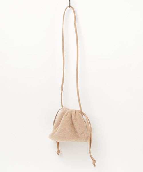 PARKS TOKYO SELECT（パークストウキョウセレクト）の「ﾌｧｰ巾着BAG（ハンドバッグ・レディース・グレー/ベージュ・FREE）」の6枚目の写真