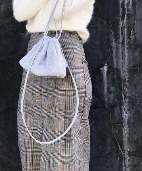 PARKS TOKYO SELECT（パークストウキョウセレクト）の「ﾌｧｰ巾着BAG（ハンドバッグ・レディース・グレー/ベージュ・FREE）」の10枚目の写真