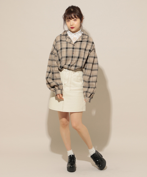 apres jour（アプレジュール）の「アソート袖ボリューム開襟シャツ【ZOZOTOWN限定アイテム】（シャツ/ブラウス・レディース・ベージュ/ライトグリーン/サックスブルー/マスタード/ライトブルー/ピンク/アイボリー/ダークブルー・フリー）」の14枚目の写真