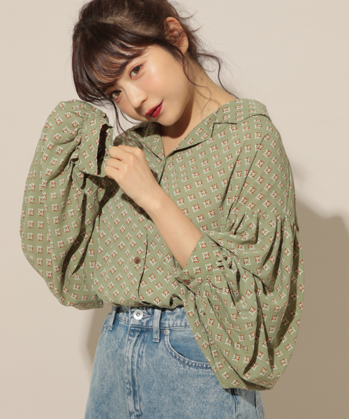 apres jour（アプレジュール）の「アソート袖ボリューム開襟シャツ【ZOZOTOWN限定アイテム】（シャツ/ブラウス・レディース・ベージュ/ライトグリーン/サックスブルー/マスタード/ライトブルー/ピンク/アイボリー/ダークブルー・フリー）」の19枚目の写真