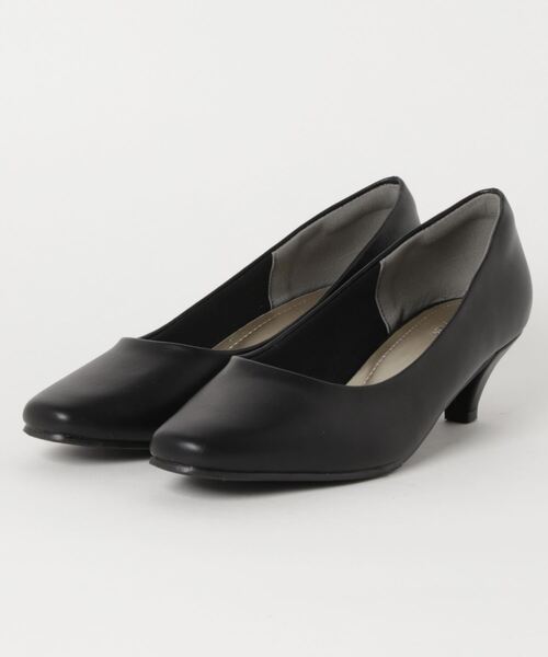 ALETTA（アレッタ）の「ALETTA-ｱﾚｯﾀ- 究極のプレーンパンプス -スクエアトゥ5cmヒール-（パンプス・レディース・ブラック/ブラック系その他/グレー/グレイッシュベージュ/ベージュ系その他/ブルー系その他/マスタード/シルバー系その他/その他/スモークピンク/ダークブラウン/ナチュラル/アッシュグレー/トップグレー/杢グレー/ライトグレー/ブラック系・22.5cm/23.0cm/23.5cm/24.0cm/24.5cm/25.0cm/22.0cm/21.5cm/26.0cm/25.5cm）」の2枚目の写真