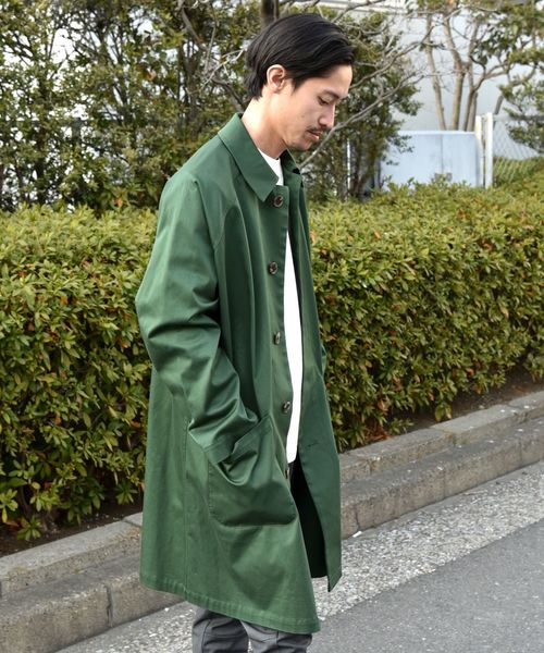 【美品】シップス ベンタイル ステンカラーコート オリーブグリーン 日本製 M SHIPS（シップス）の「SU: 【HEAVENLY COTTON】 DUSTER COAT