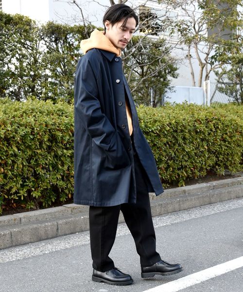 SHIPS(シップス)の「SU: 【HEAVENLY COTTON】 DUSTER COAT ■(ステンカラーコート・メンズ・ベージュ/グリーン/ネイビー/イエロー・S/M/L/XL)」の20枚目の写真