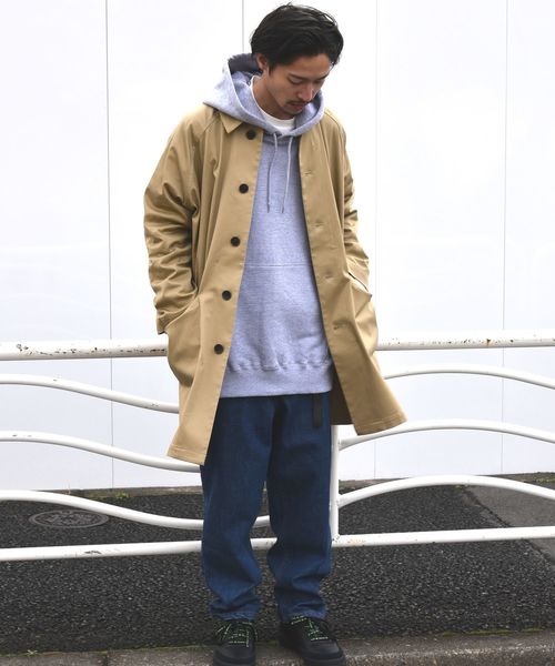 SHIPS(シップス)の「SU: 【HEAVENLY COTTON】 DUSTER COAT ■(ステンカラーコート・メンズ・ベージュ/グリーン/ネイビー/イエロー・S/M/L/XL)」の12枚目の写真