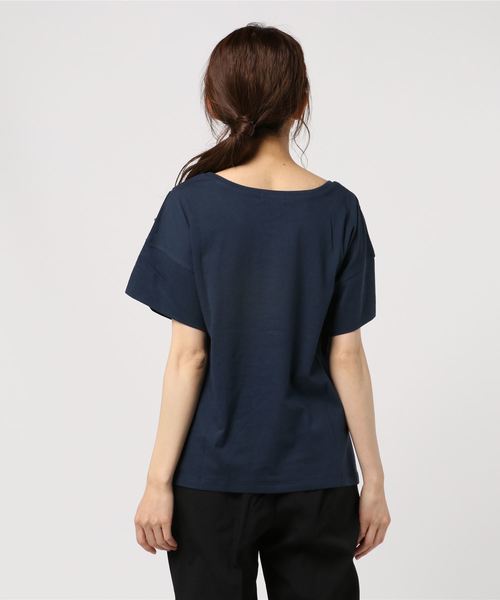 JETSET SOLO PLUS （ジェットセットソロプラス）の「レタリング箔プリントTシャツ（Tシャツ/カットソー・レディース・ネイビー/オフホワイト・FREE）」の4枚目の写真
