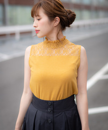 Rewde | 【5色展開】ﾊｲﾈｯｸﾉｰｽﾘｰﾌﾞﾚｰｽﾄｯﾌﾟｽ（9R15-50624A）(Tシャツ/カットソー)