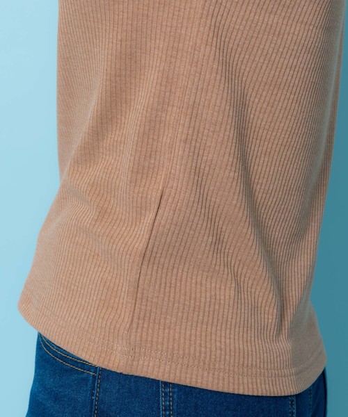 Rewde(ルゥデ)の「【5色展開】ハイネックノースリーブレーストップス(9R15-50624A)(Tシャツ/カットソー・レディース・ホワイト/ブラック/イエロー/キャメル/ネイビー・L/M)」の7枚目の写真