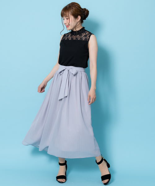 Rewde(ルゥデ)の「【5色展開】ハイネックノースリーブレーストップス(9R15-50624A)(Tシャツ/カットソー・レディース・ホワイト/ブラック/イエロー/キャメル/ネイビー・L/M)」の11枚目の写真
