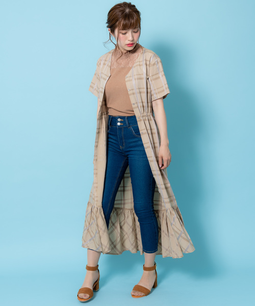 Rewde(ルゥデ)の「【5色展開】ハイネックノースリーブレーストップス(9R15-50624A)(Tシャツ/カットソー・レディース・ホワイト/ブラック/イエロー/キャメル/ネイビー・L/M)」の12枚目の写真