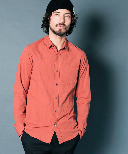 Magine（マージン）の「【Magine】CTN CHAMBRAY STANDARD SHIRTS L/S:コットン　シャンブレー スタンダードシャツ（シャツ/ブラウス・メンズ・ホワイト/ブラック/ネイビー/テラコッタ・44/46）」の3枚目の写真