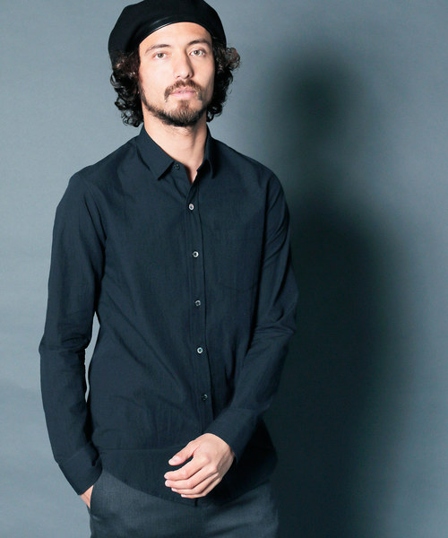 Magine（マージン）の「【Magine】CTN CHAMBRAY STANDARD SHIRTS L/S:コットン　シャンブレー スタンダードシャツ（シャツ/ブラウス・メンズ・ホワイト/ブラック/ネイビー/テラコッタ・44/46）」の2枚目の写真