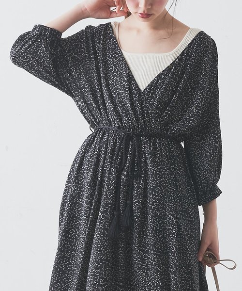 natural couture（ナチュラルクチュール）の「ワッフルスクエアタンク（タンクトップ・レディース・ブラック/ブラウン/レッド/オフホワイト・FREE）」の21枚目の写真