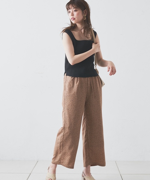 natural couture（ナチュラルクチュール）の「ワッフルスクエアタンク（タンクトップ・レディース・ブラック/ブラウン/レッド/オフホワイト・FREE）」の19枚目の写真