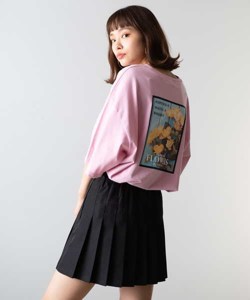 WEGO（ウィゴー）の「WEGO/フラワーバックフォトプリントTシャツ（Tシャツ/カットソー・レディース・ブラック/ベージュ/ホワイト/ピンク・FREE）」の13枚目の写真
