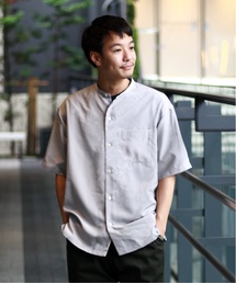 417 EDIFICE | ソフトファイユ バンドカラー ショートスリーブシャツ(シャツ/ブラウス)